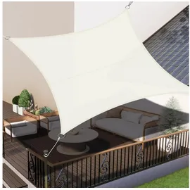 luxuskollektion Sonnensegel Wasserdicht Rechteckig UVSchutz Terrasse 4x4m Cremeweiß