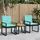 vidaXL Gartenmöbel Set 3-tlg. Schwarz/Türkis