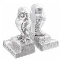 VidaXL Buchstützen 2 Stk. Silbern 12x9x19 cm Aluminium Eule
