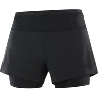 Salomon Damen Sense Aero 2in1 Shorts (Größe XL, schwarz)