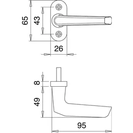 Edi Fenstergriff 1512/0000 Silber