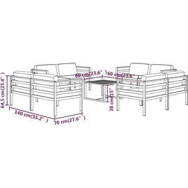 vidaXL Garten-Lounge-Set 9-tlg. Aluminium anthrazit