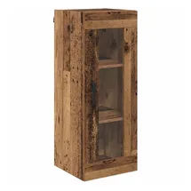 vidaXL Wandschrank Altholz 34,5 x 34 x 90 cm Engineered Wood und Glas
