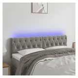vidaXL LED Kopfteil Hellgrau 160x7x78/88 cm Samt