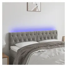 vidaXL LED Kopfteil Hellgrau 160x7x78/88 cm Samt