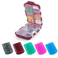 ACWOO Tablettenbox 7 Tage, Pillendose 10 Fächer Morgens Abends, Medikamentenbox mit 7 Tage BPA Frei mit Einfachem Offenem Design für Medikamente, Vitamine, Fischöl usw (Rot)