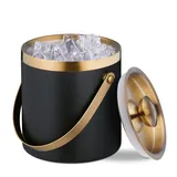 Relaxdays Eiswürfelbehälter mit Deckel Gold,Schwarz