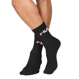 Fila UNISEX CREW TENNIS FULL TERRY SOCKS 6-Paar Schwarz 43-46