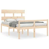 vidaXL Bettgestell, Seniorenbett mit Kopfteil 120x200 cm Massivholz