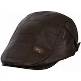 HAPPYPOP Schirmmütze Herren Schiebermütze Driving Cabbie Jagd Flatcap Newsboy Cap Gatsby Herren Hut Barett Schlägermütze Schiebermütze Herren Warm Komfortabel Winter PU Leder - M