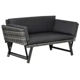 Outsunny Gartensofa 129 x 63 x 67 cm Grau
