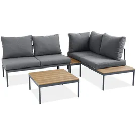 beautysofa LIVORNO Loungeset dunkelgrau