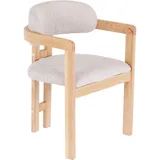 Livetastic Armlehnstuhl, Eiche, Hellbraun, Holz, Textil, Kautschukholz, massiv, eckig, 60x80x52 cm, Esszimmer, Stühle, Esszimmerstühle, Armlehnenstühle