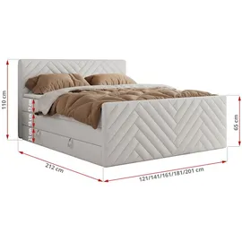 MKS Meble Boxspringbett mit Bettkasten - Weiß Kunstleder - Weiß
