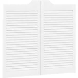 vidaXL Schwingtüren Lamellen-Design 1-Paar Weiß 90x80 cm