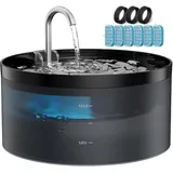 Katzenbrunnen Trinkbrunnen für Katze: 3.2L Katzenbrunnen für Katzen - Superleise Wasserpumpe - Filtern von Haaren - Leichte Demontage - 6 Filter + 3 Schaumstofffilter - GIOTOHUN