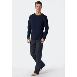Pyjama »"Ebony"«, (2 tlg.), mit rundem Halsausschnitt, Gr. 102, 800-blau, , 73510353-102