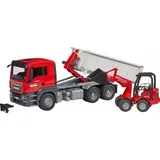 Bruder MAN TGS LKW mit Abrollcontainer und Schäffer Hoflader