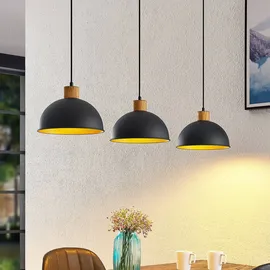 LINDBY Pendelleuchte Flurin Modern, in Schwarz aus Metall, (3 flammig, E27) / Deckenlampe Esstischlampe Hängelampe Hängeleuchte Wohnzimmerleuchte