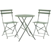 Svita Berlin Balkonmöbel Bistroset Stuhl Tisch Garten Bistro Cafe Metall Klappmöbel Mint