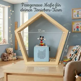 BABY VIVO Kinderregal Fünfeck aus Holz für Toniebox mit magnetischer Aufbewahrung für über 68 Tonies