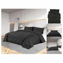 vidaXL Bettwäsche-Set Schwarz 200 x 200 cm