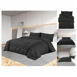vidaXL Bettwäsche-Set Schwarz 200 x 200 cm