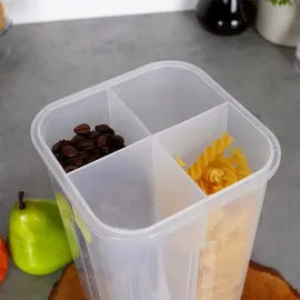 Excellent Houseware Aufbewahrungsbox 3L 1-tlg. Transparent/Weiß