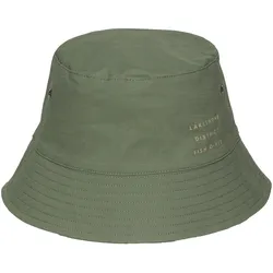 Fischerhut S.OLIVER, Damen, grün (schwarz olive), Web, Baumwolle, unifarben, bedruckt, casual, Hüte, mit Statement-Print