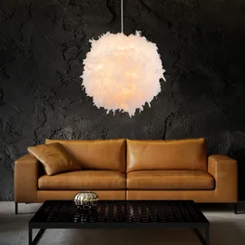 GLOBO Federlampe 1-flg. dimmbar 60 cm weiß Textil