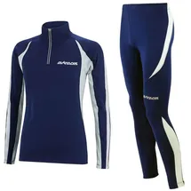 Airtracks Damen Winter Laufset Thermo Laufhose Lang Laufshirt Langarm Sweatshirt Fleece Funktionsshirt Sport Langarmshirt Jogginghose Leggins - schwarz-neon - XXL - Damen - XXL
