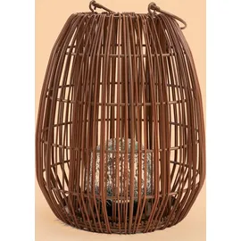 esotec Solarleuchte Rattan 23x28cm inkl. Akku braun