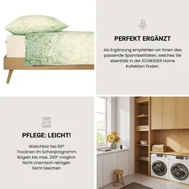 SCHIESSER Bettwäscheset Claire - Renforcé - 2-teilig - 135 x 200 cm, - Grün