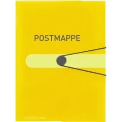 Gummizugmappe 11394343 A4 Postmappe PP Folie transparent - gelb transparent
