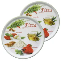 Mambocat 2er Set Pizzateller Napoli Pizzafoods grün 33cm - 04018#ZP1