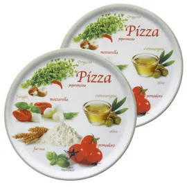 Mambocat 2er Set Pizzateller Napoli Pizzafoods grün 33cm - 04018#ZP1