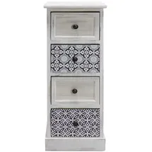 Mobili Rebecca Kommode, Weiß Holz, 25x76x30 cm, Wohnzimmer, Kommoden - Sideboards, Kommoden