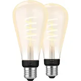 Philips Hue Filamentlampe White Ambiance Edison XL Doppelpack