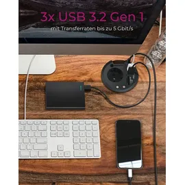 Icy Box IB-HUB1430-CR, USB 3.2 Gen 1 Multiport Tisch Hub