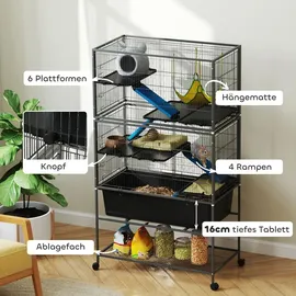 PawHut Kleintierkäfig 0 x 0 x 0 cm Dunkelgrau