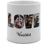 PhotoFancy® - XL Tasse 'Love' - Personalisierte Fototasse mit eigenem Foto und Text - Große Tasse selbst gestalten - Jumbo-Becher XL 500 ml