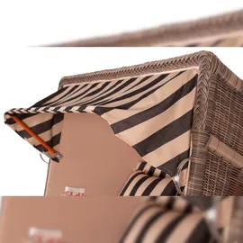 Mr. Deko bene living Strandkorb Komplettset Schaalsee Mahagoni PE grau Modell 581