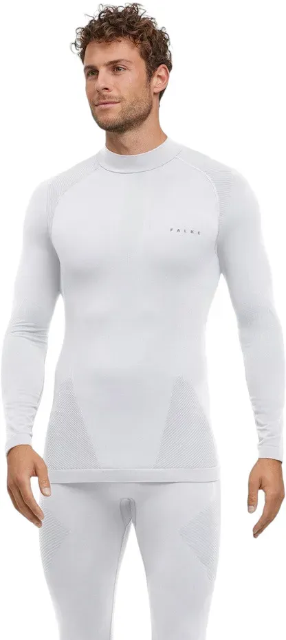 Falke Funktionsunterwäsche Langarmshirt Warm mit kragen (perfekte Feuchtigkeits-und Temperaturregulierung) weiss Herren