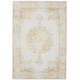 benuta basic Waschbarer Teppich George Cream/Gelb 200x300 cm - Vintage-Stil Teppich im Used-Look