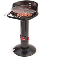 Barbecook Loewy 50 Holzkohlegrill BBQ mit Windschutz, Grillen für 10 Personen, schwarz,