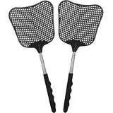 2 Stück Fliegenklatsche,Fly swatter für Fliegen,Mücken,Schwarz