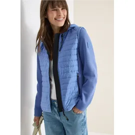 Cecil Jacke mit Strukturmix und Kapuze - Blau