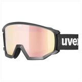 Uvex Unisex – Erwachsene, athletic CV Skibrille, kontrastverstärkend, black matt/rose-orange, one size