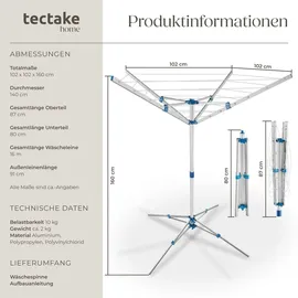 Tectake Mobile-Wäschespinne