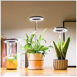 DOPWii Pflanzenlampe 5W/15W Pflanzenlicht mit 3 Licht Modus, 9 Helligkeitsstufen schwarz weißes warmes Licht